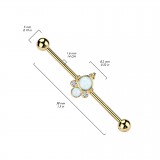 Piercing industriel jaune deux cercles en opalite aurora (186)