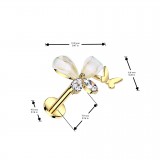Piercing micro labret deux papillons gold-ip jaune (169)
