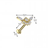 Piercing micro labret jaune strass transparents style ange (175)