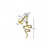 Piercing micro labret jaune serpent pendante (179)