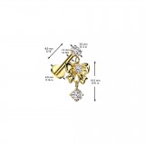 Piercing micro labret jaune nœud papillon pendant strass transparent (180)