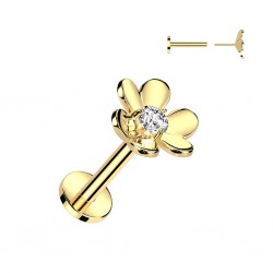 Piercing micro labret jaune belle fleur (186)