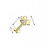 Piercing micro labret jaune belle fleur (186)