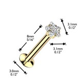 Piercing micro labret jaune étoile cristal transparent (189)