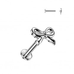 Piercing micro labret gris nœud papillon (193)