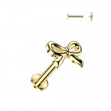 Piercing micro labret jaune nœud papillon (193)