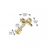 Piercing micro labret jaune nœud papillon (193)