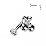 Piercing micro labret gris cerise (194)