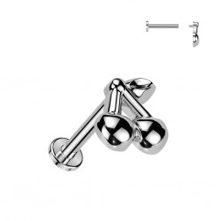 Piercing micro labret gris cerise (194)