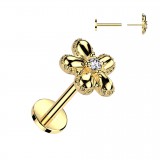 Piercing micro labret jaune petite fleur (198)