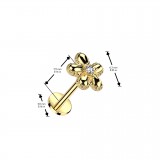Piercing micro labret jaune petite fleur (198)