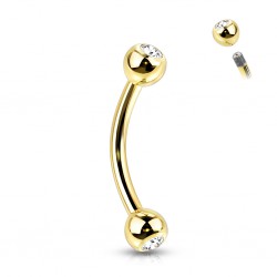 Piercing arcade jaune en titane strass transparent (121)