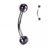 Piercing arcade en titane boules en améthyste (122)