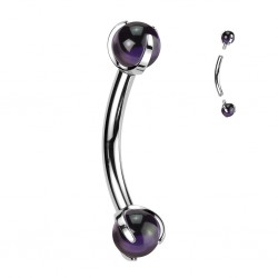 Piercing arcade en titane boules en améthyste (122)