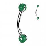 Piercing arcade en titane boules en aventurine jade (122)