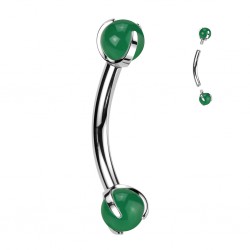 Piercing arcade en titane boules en aventurine jade (122)