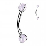 Piercing arcade en titane boules en opalite rose (122)