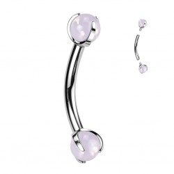 Piercing arcade en titane boules en opalite rose (122)