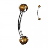 Piercing arcade en titane boules en œil de tigre (122)