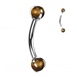 Piercing arcade en titane boules en œil de tigre (122)