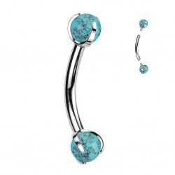 Piercing arcade en titane boules en turquoise (122)