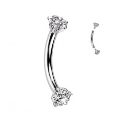 Piercing arcade en titane gris cristal étoile transparent (123)