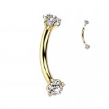 Piercing arcade en titane jaune cristal étoile transparent (123)