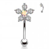 Piercing arcade belle fleur strass aurora (125)