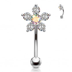 Piercing arcade belle fleur strass aurora (125)