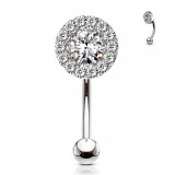 Piercing arcade cercle strass transparents (126)