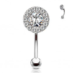 Piercing arcade cercle strass transparents (126)