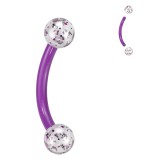 Piercing pour arcade bioflex acrylique paillettes lilas (81)