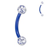 Piercing pour arcade bioflex acrylique paillettes bleues (81)
