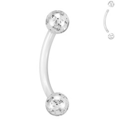 Piercing pour arcade bioflex acrylique paillettes transparentes (81)