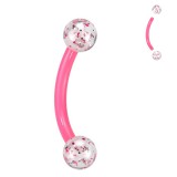 Piercing pour arcade bioflex acrylique paillettes roses (81)