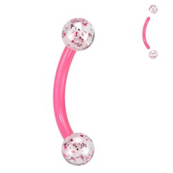 Piercing pour arcade bioflex acrylique paillettes roses (81)