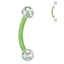 Piercing pour arcade bioflex acrylique paillettes vertes (81)