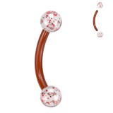 Piercing pour arcade bioflex acrylique paillettes rouges (81)