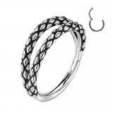 Piercing micro bcr gris double anneau peau de lézard (2156