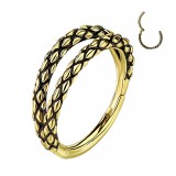 Piercing micro bcr jaune double anneau peau de lézard (216)