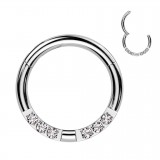 Piercing micro bcr gris six strass transparents (217)