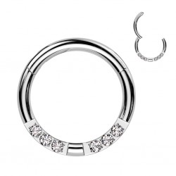 Piercing micro bcr gris six strass transparents (217)
