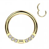 Piercing micro bcr jaune six strass transparents (217)