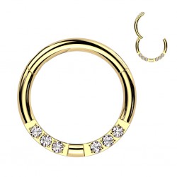 Piercing micro bcr jaune six strass transparents (217)