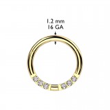 Piercing micro bcr jaune six strass transparents (217)