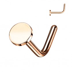 Piercing nez courbé 0.8mm gold-ip rose cercle plat (97)