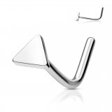 Piercing nez courbé 0.8mm gris triangle plat (98)