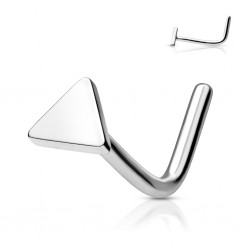Piercing nez courbé 0.8mm gris triangle plat (98)