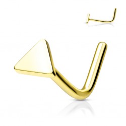 Piercing nez courbé 0.8mm jaune triangle plat (98)