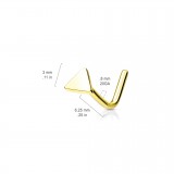 Piercing nez courbé 0.8mm jaune triangle plat (98)